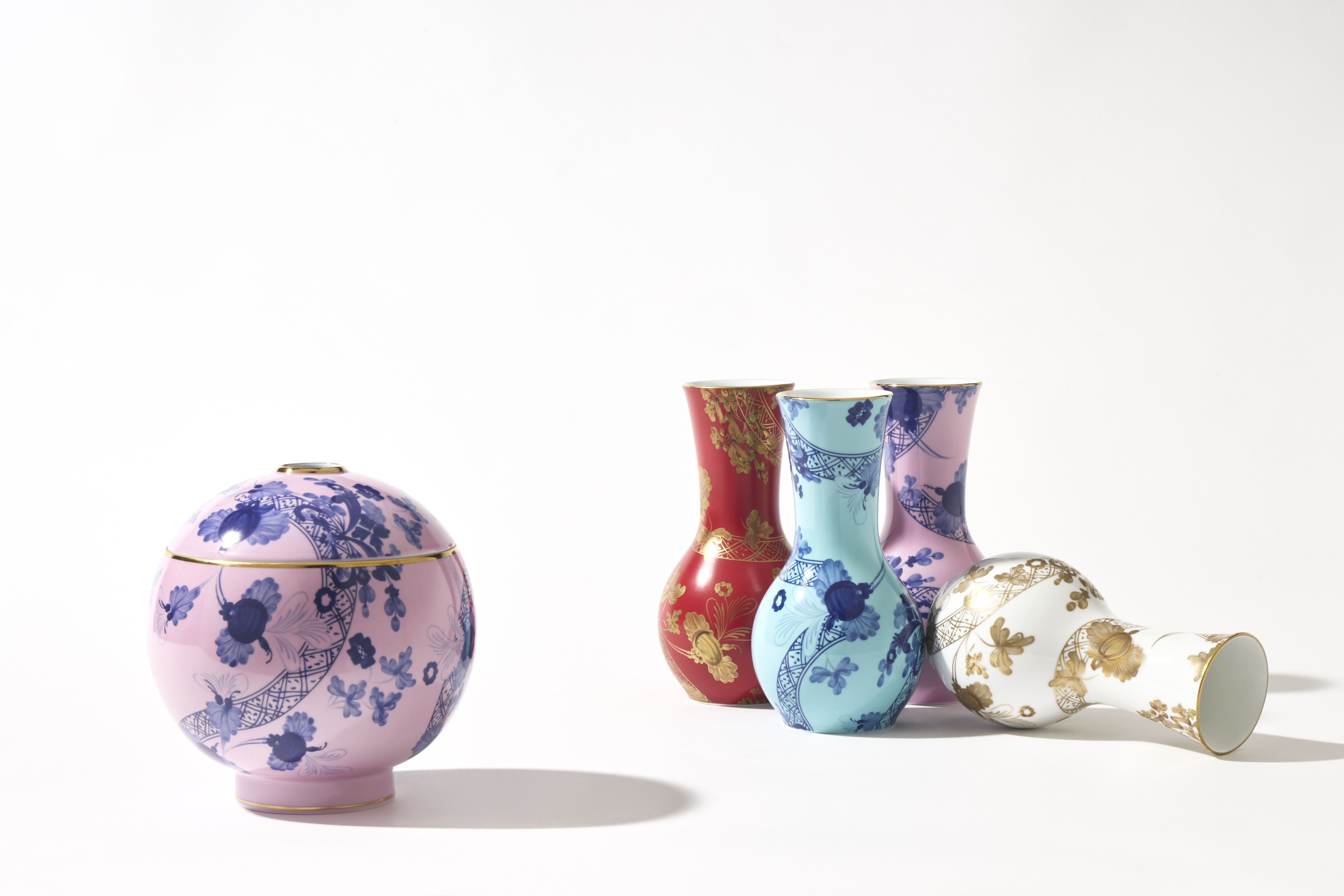 【未使用】★Richard Ginori★イタリアンフルーツ チューバ型ベース 未使用】☆Richard Ginori☆イタリアンフルーツ チューバ型